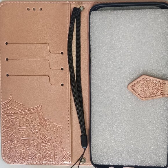 New Faux Leather Case Rose Gold for Samsung Galaxy S9 & S9+ W/Crossbody Lanyard - Picture 4 of 8